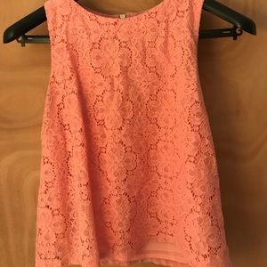 Pink lace tank